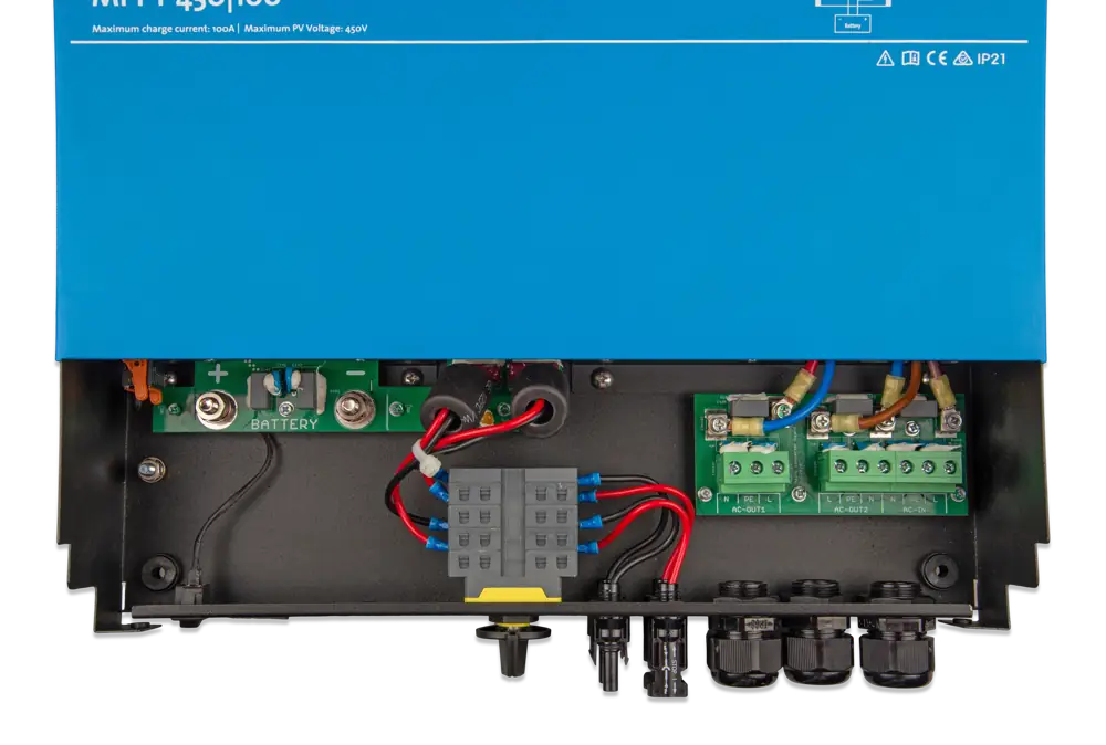 Conexiuni Invertor hibrid monofazat Victron Multi RS 48/6000