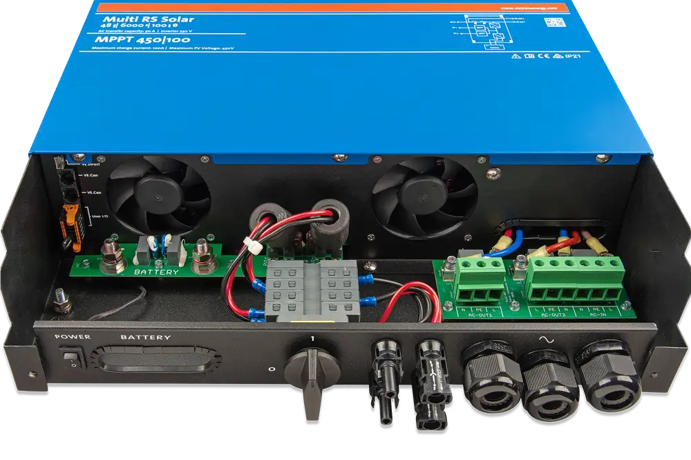 Conexiuni Invertor hibrid monofazat Victron Multi RS 48/6000